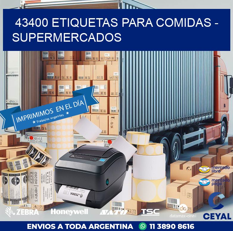 43400 ETIQUETAS PARA COMIDAS - SUPERMERCADOS