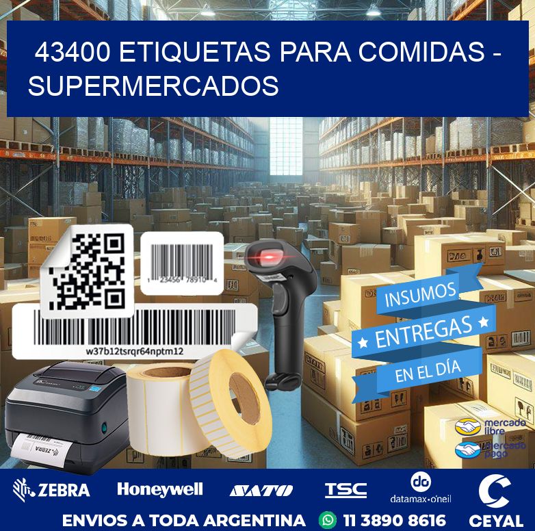 43400 ETIQUETAS PARA COMIDAS - SUPERMERCADOS