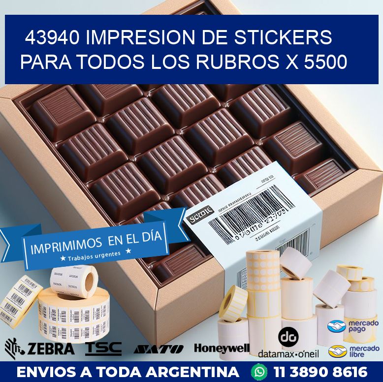 43940 IMPRESION DE STICKERS PARA TODOS LOS RUBROS X 5500