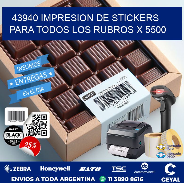 43940 IMPRESION DE STICKERS PARA TODOS LOS RUBROS X 5500