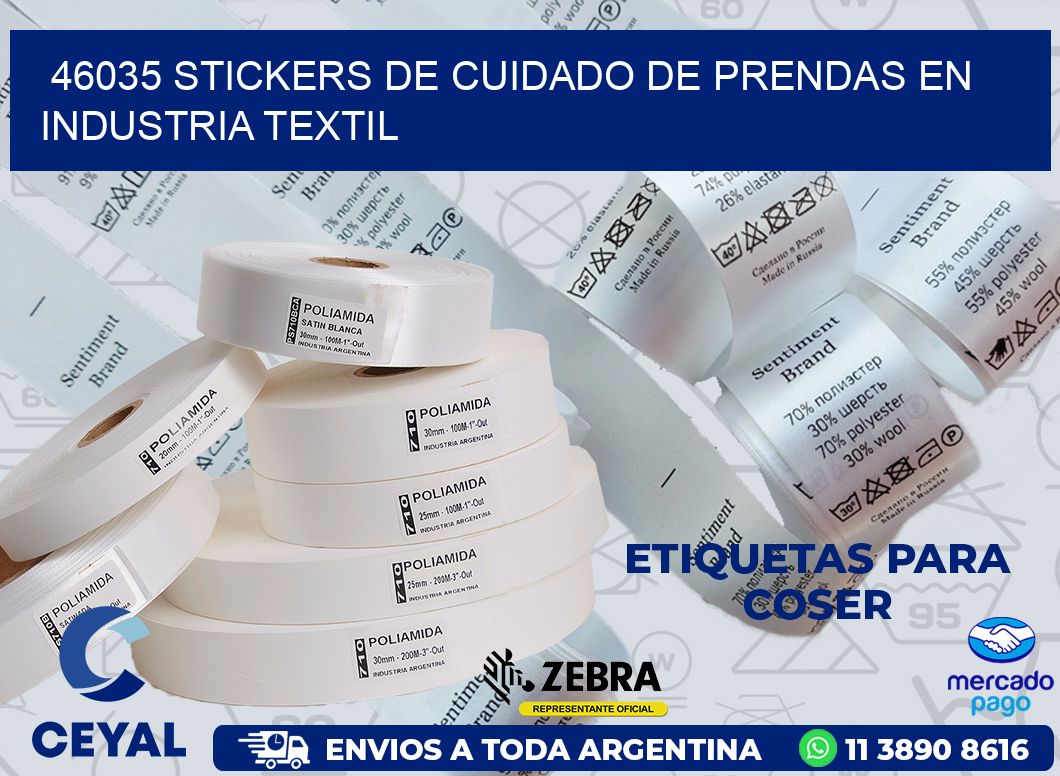 46035 STICKERS DE CUIDADO DE PRENDAS EN INDUSTRIA TEXTIL