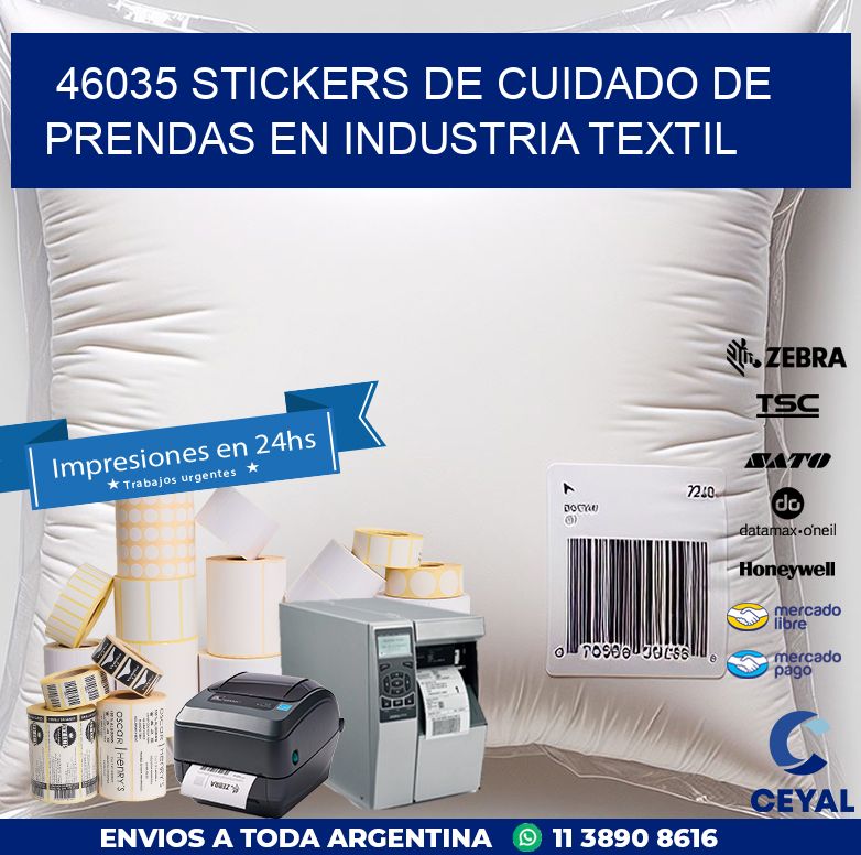 46035 STICKERS DE CUIDADO DE PRENDAS EN INDUSTRIA TEXTIL