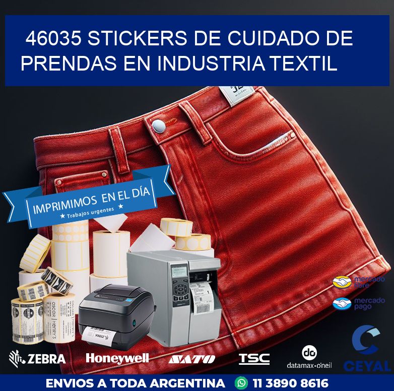 46035 STICKERS DE CUIDADO DE PRENDAS EN INDUSTRIA TEXTIL