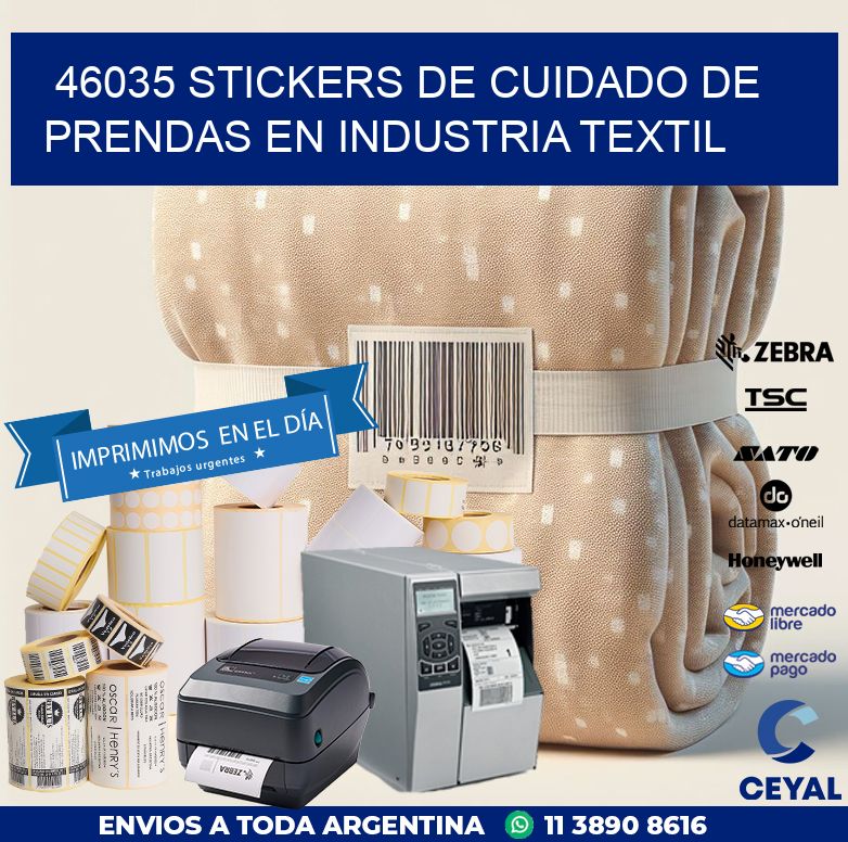 46035 STICKERS DE CUIDADO DE PRENDAS EN INDUSTRIA TEXTIL