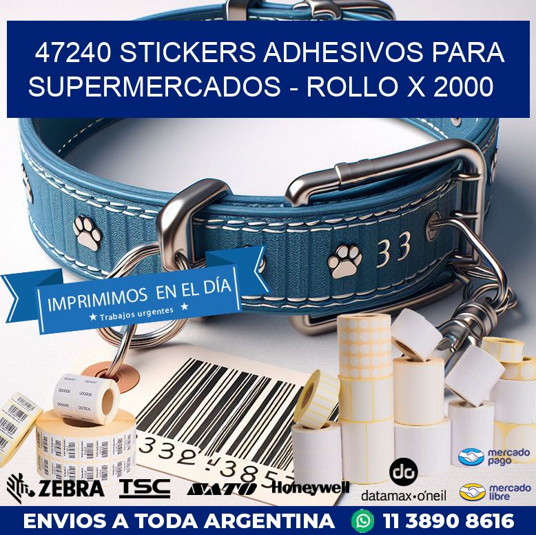 47240 STICKERS ADHESIVOS PARA SUPERMERCADOS - ROLLO X 2000