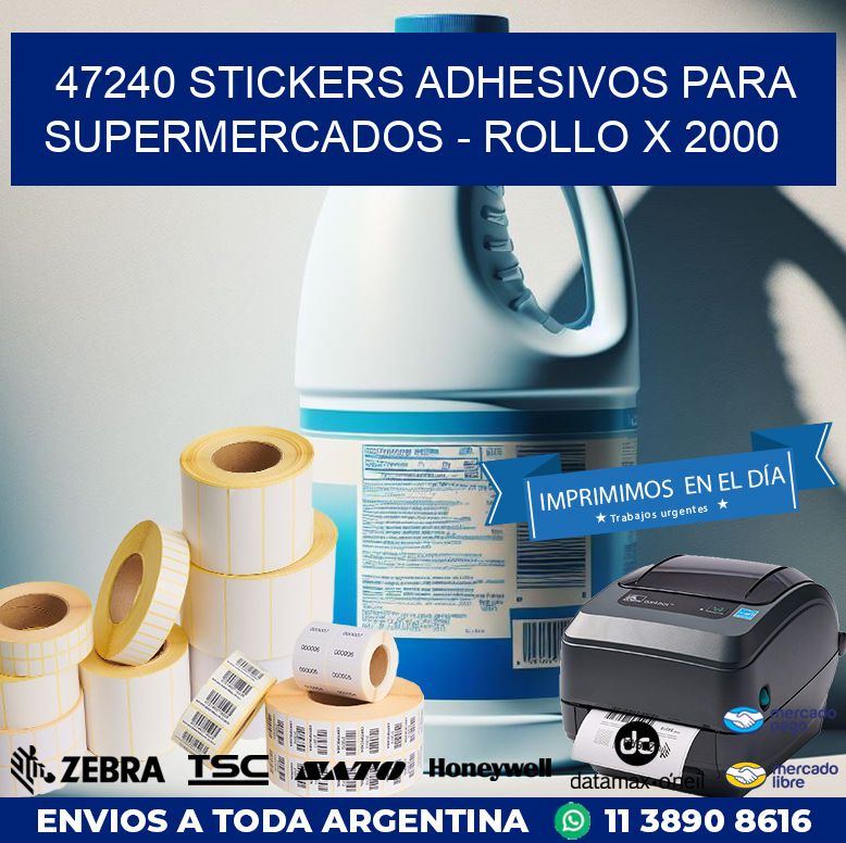 47240 STICKERS ADHESIVOS PARA SUPERMERCADOS - ROLLO X 2000