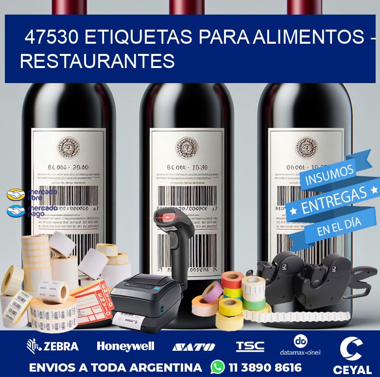 47530 ETIQUETAS PARA ALIMENTOS - RESTAURANTES