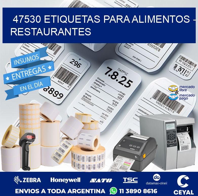 47530 ETIQUETAS PARA ALIMENTOS - RESTAURANTES