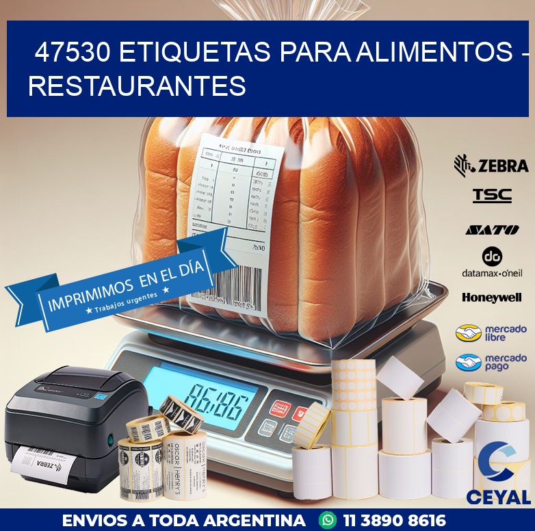 47530 ETIQUETAS PARA ALIMENTOS - RESTAURANTES