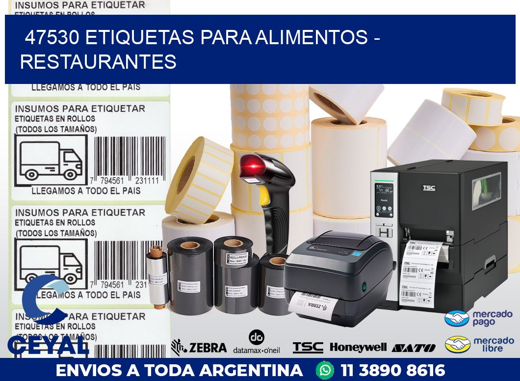 47530 ETIQUETAS PARA ALIMENTOS – RESTAURANTES