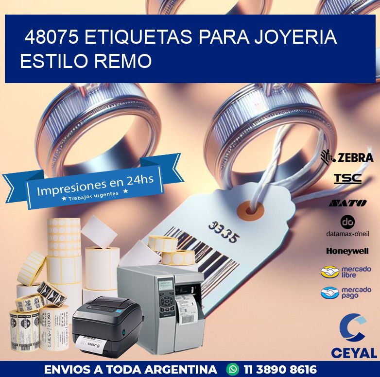 48075 ETIQUETAS PARA JOYERIA ESTILO REMO