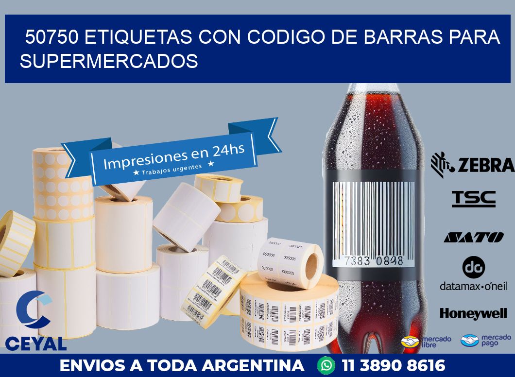 50750 ETIQUETAS CON CODIGO DE BARRAS PARA SUPERMERCADOS