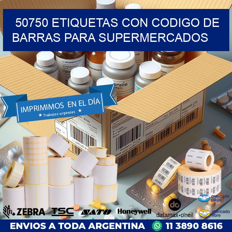 50750 ETIQUETAS CON CODIGO DE BARRAS PARA SUPERMERCADOS