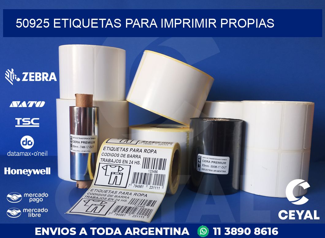 50925 ETIQUETAS PARA IMPRIMIR PROPIAS