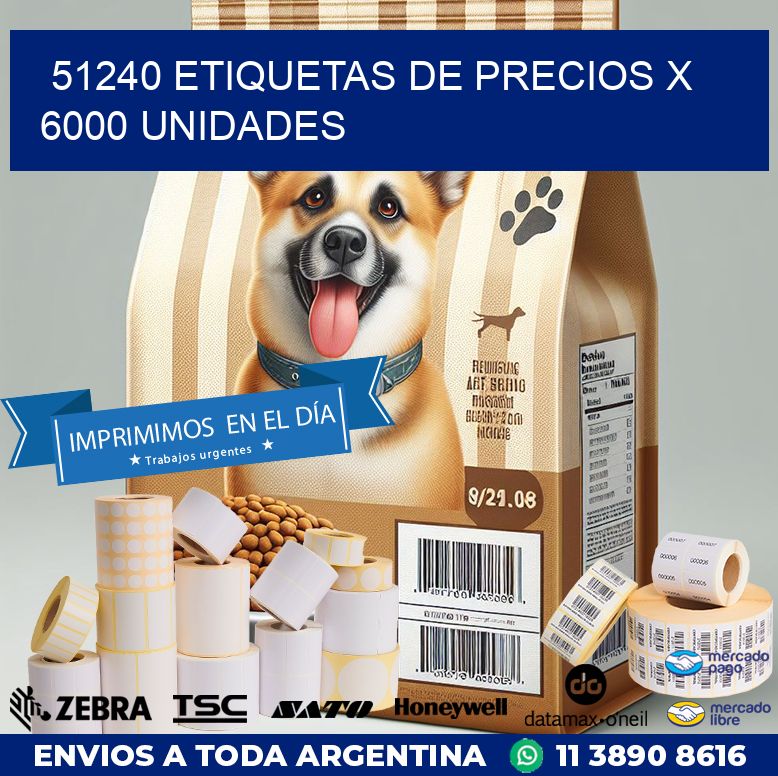 51240 ETIQUETAS DE PRECIOS X 6000 UNIDADES