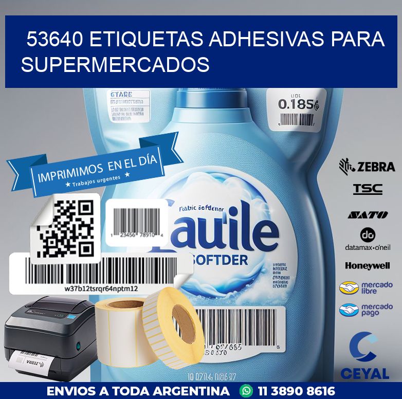 53640 ETIQUETAS ADHESIVAS PARA SUPERMERCADOS