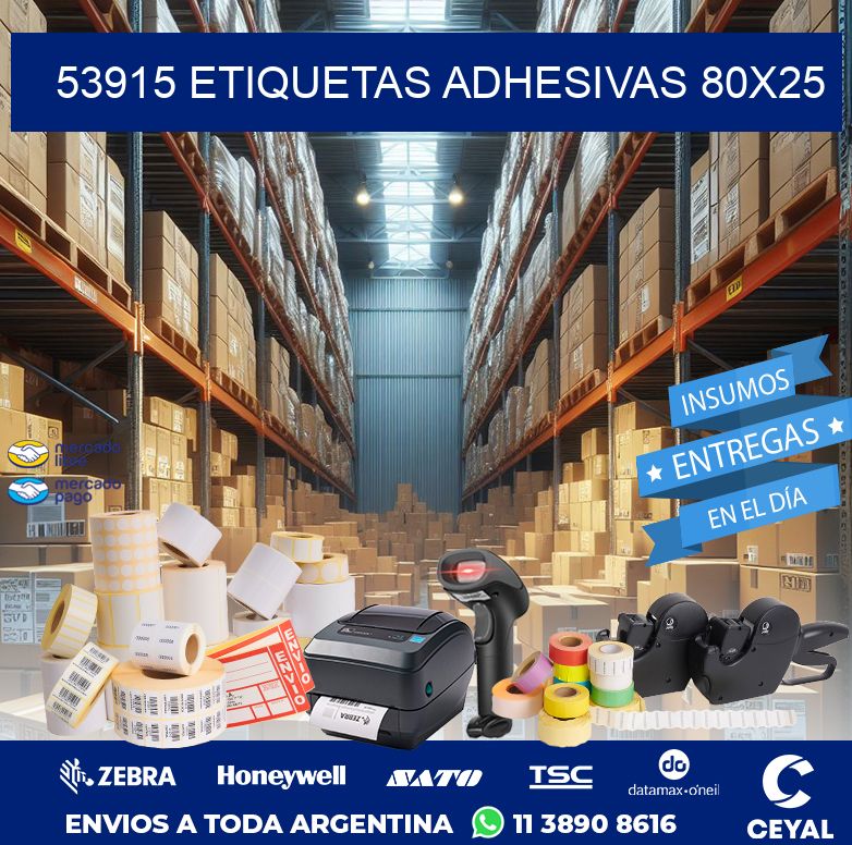 53915 ETIQUETAS ADHESIVAS 80X25