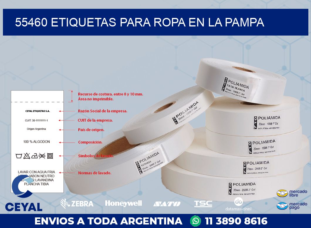 55460 ETIQUETAS PARA ROPA EN LA PAMPA