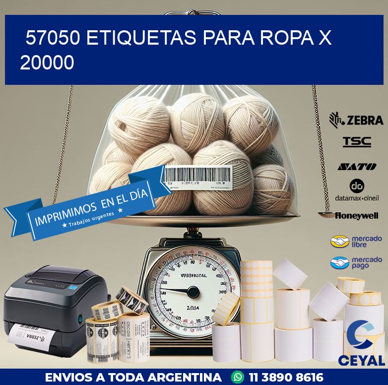 57050 ETIQUETAS PARA ROPA X 20000