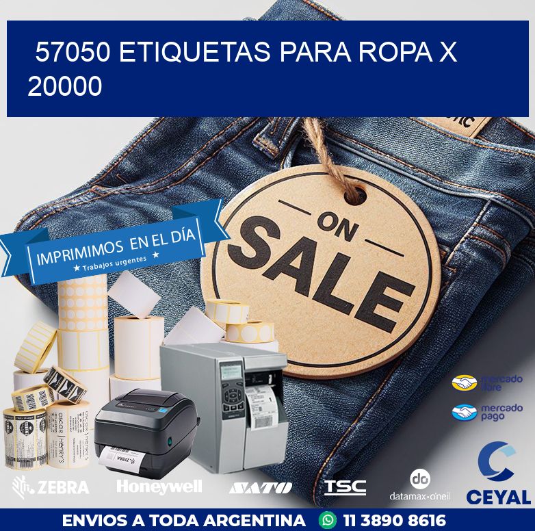 57050 ETIQUETAS PARA ROPA X 20000