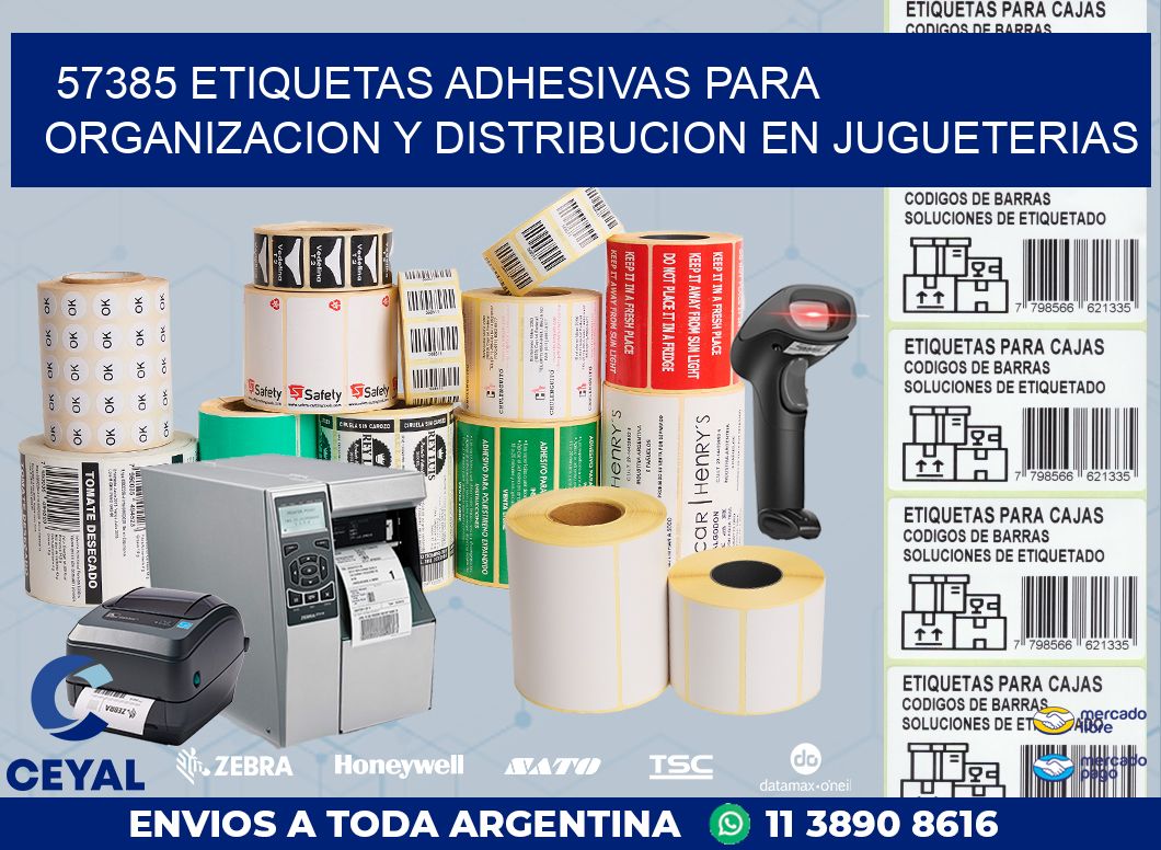 57385 ETIQUETAS ADHESIVAS PARA ORGANIZACION Y DISTRIBUCION EN JUGUETERIAS