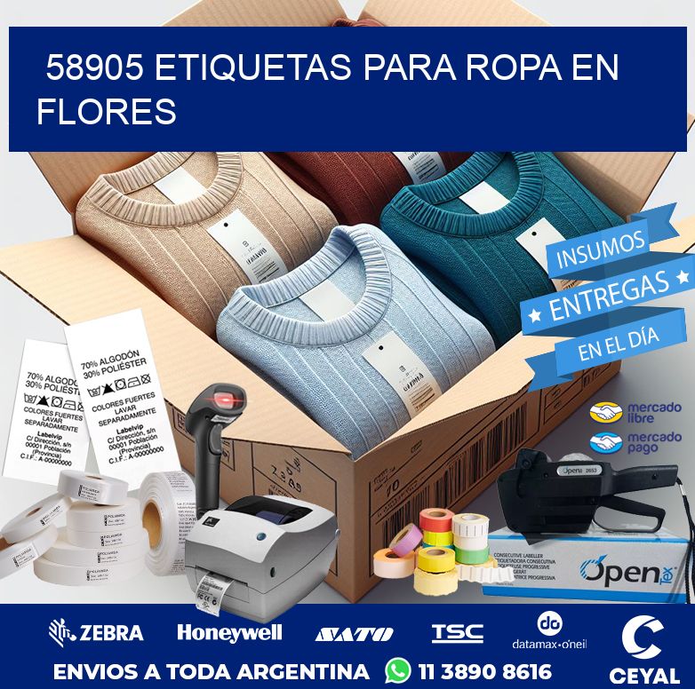 58905 ETIQUETAS PARA ROPA EN FLORES