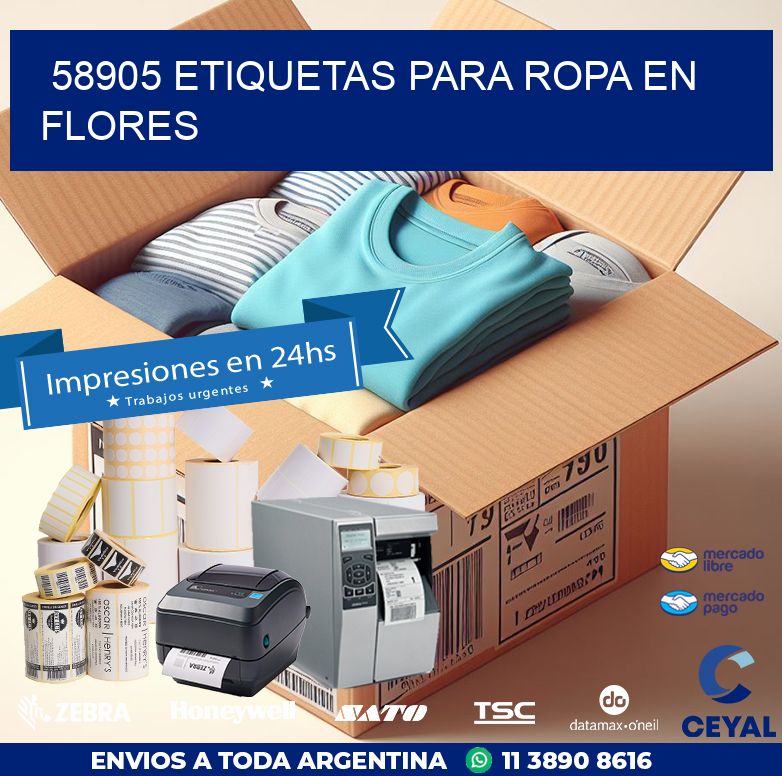 58905 ETIQUETAS PARA ROPA EN FLORES