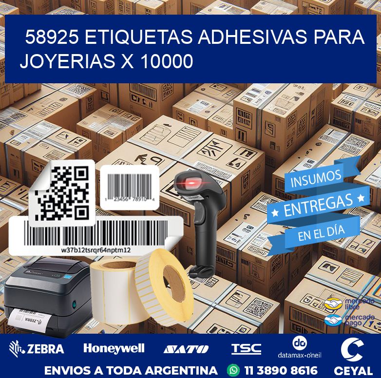 58925 ETIQUETAS ADHESIVAS PARA JOYERIAS X 10000
