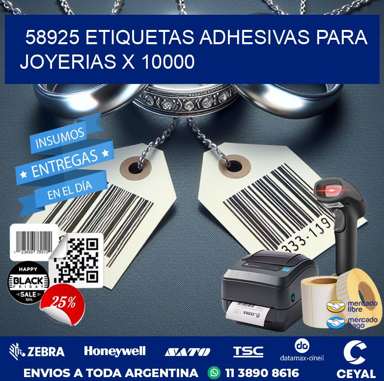 58925 ETIQUETAS ADHESIVAS PARA JOYERIAS X 10000