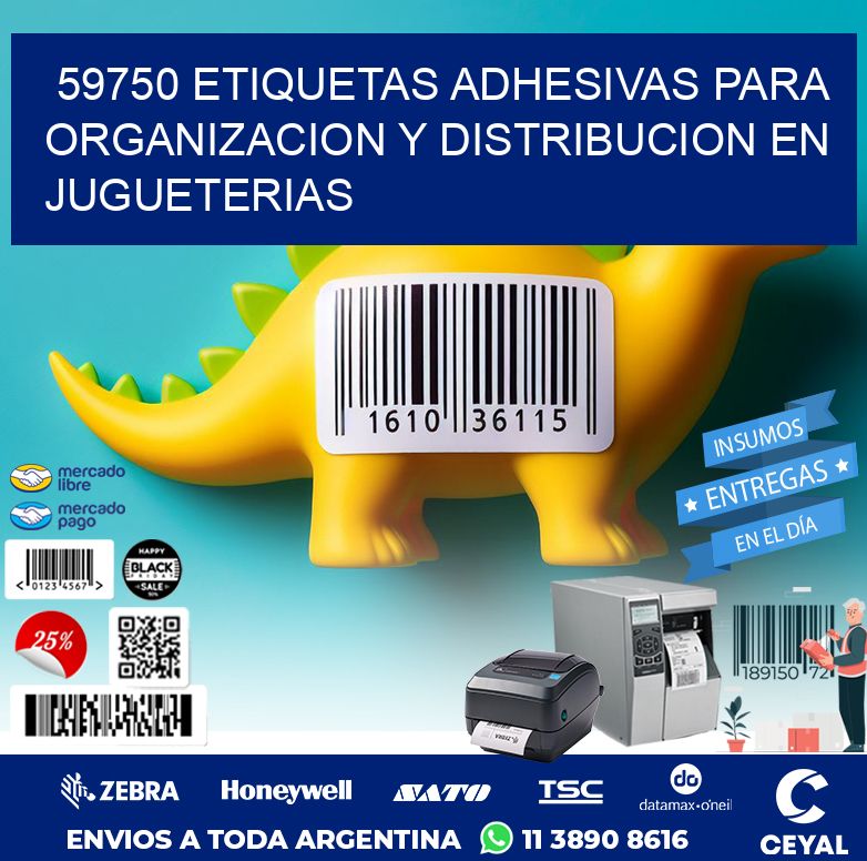 59750 ETIQUETAS ADHESIVAS PARA ORGANIZACION Y DISTRIBUCION EN JUGUETERIAS
