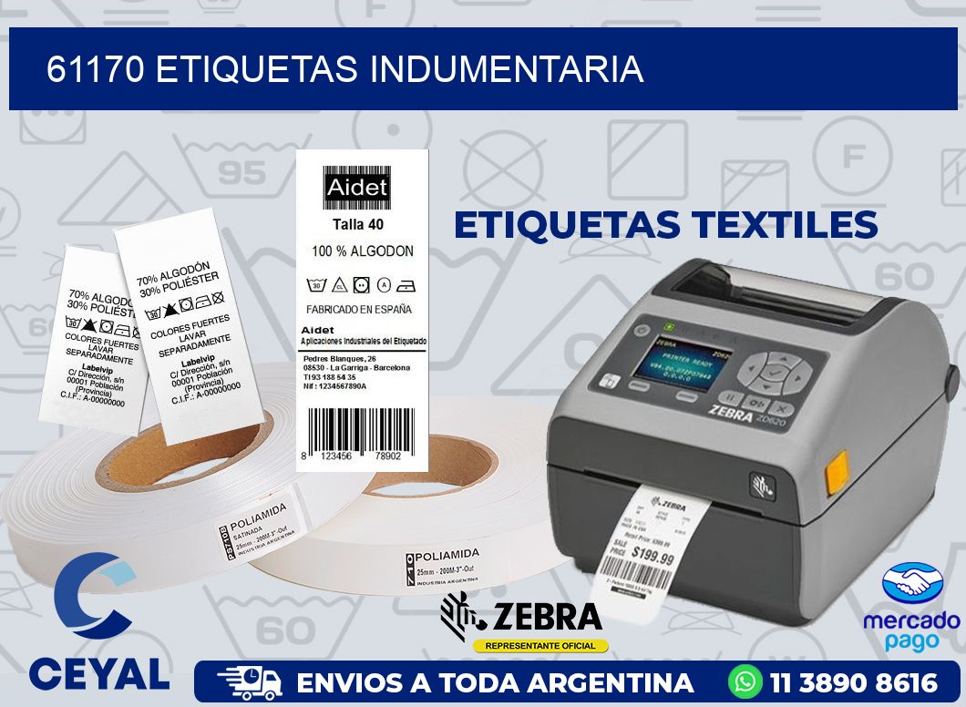 61170 ETIQUETAS INDUMENTARIA