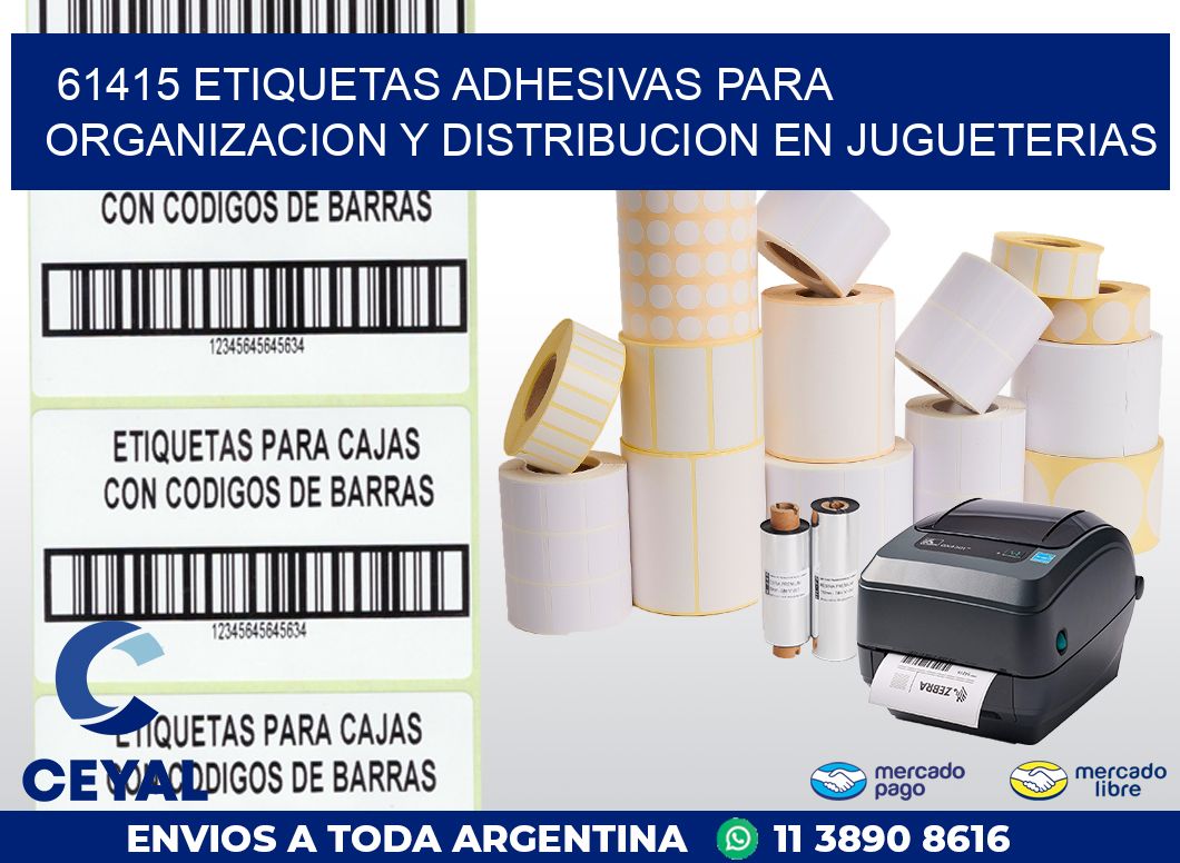 61415 ETIQUETAS ADHESIVAS PARA ORGANIZACION Y DISTRIBUCION EN JUGUETERIAS