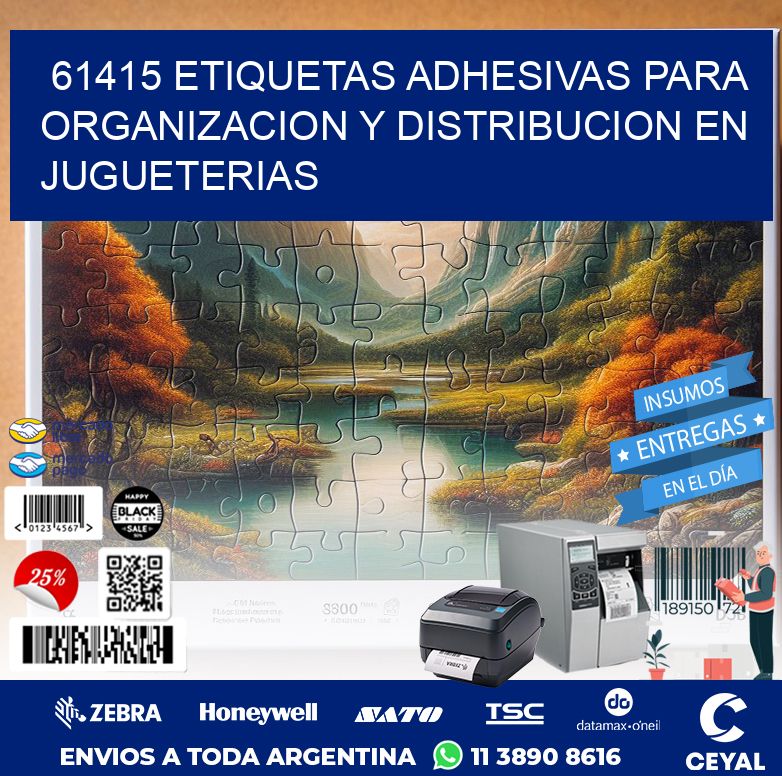 61415 ETIQUETAS ADHESIVAS PARA ORGANIZACION Y DISTRIBUCION EN JUGUETERIAS