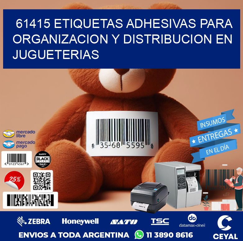 61415 ETIQUETAS ADHESIVAS PARA ORGANIZACION Y DISTRIBUCION EN JUGUETERIAS