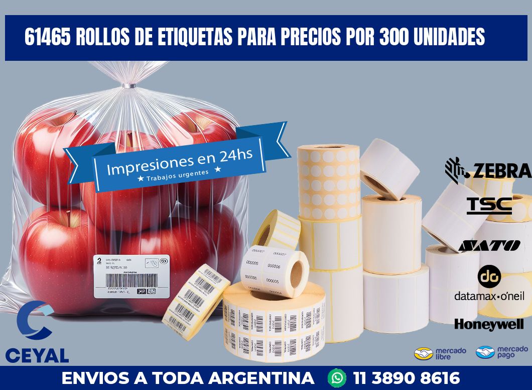 61465 ROLLOS DE ETIQUETAS PARA PRECIOS POR 300 UNIDADES