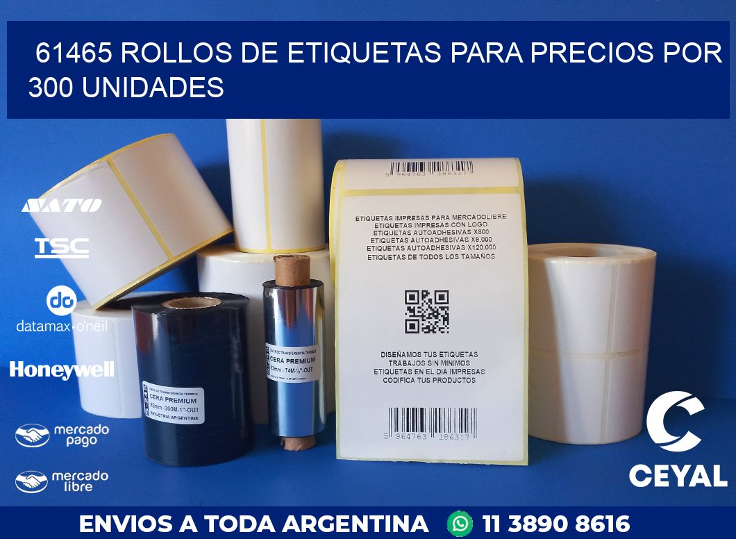 61465 ROLLOS DE ETIQUETAS PARA PRECIOS POR 300 UNIDADES