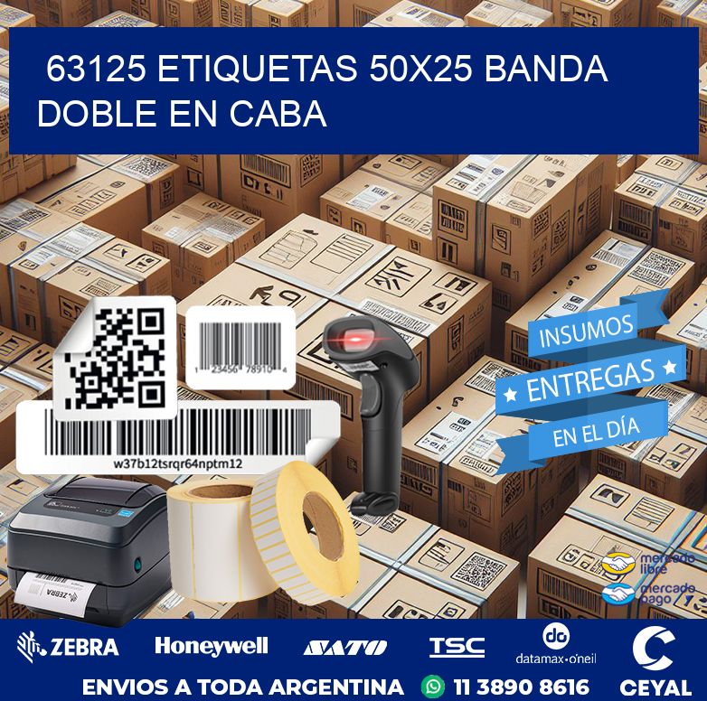 63125 ETIQUETAS 50X25 BANDA DOBLE EN CABA
