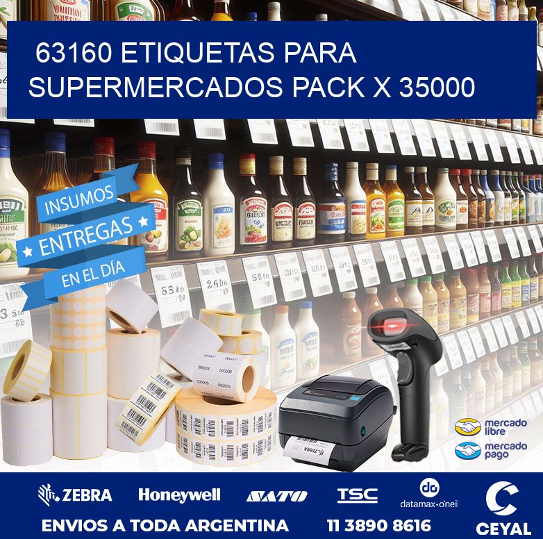 63160 ETIQUETAS PARA SUPERMERCADOS PACK X 35000