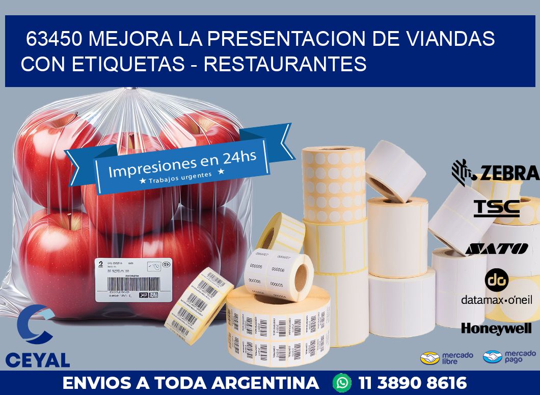 63450 MEJORA LA PRESENTACION DE VIANDAS CON ETIQUETAS - RESTAURANTES