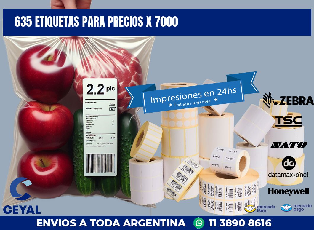 635 ETIQUETAS PARA PRECIOS X 7000
