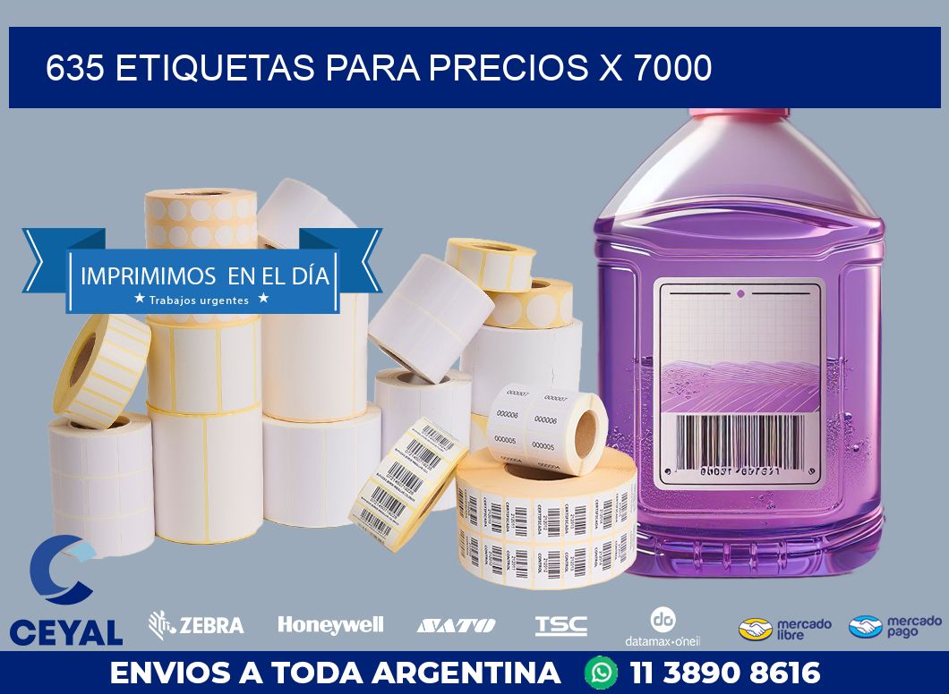 635 ETIQUETAS PARA PRECIOS X 7000
