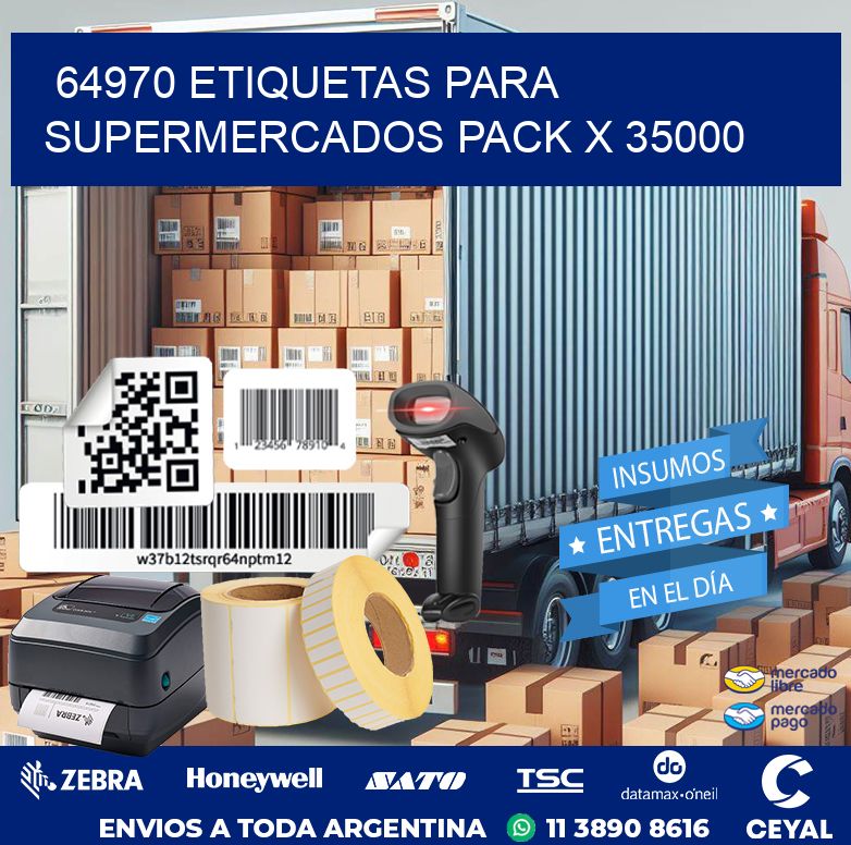 64970 ETIQUETAS PARA SUPERMERCADOS PACK X 35000