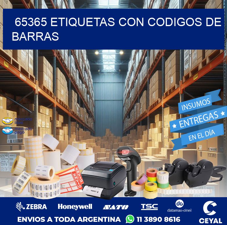 65365 ETIQUETAS CON CODIGOS DE BARRAS
