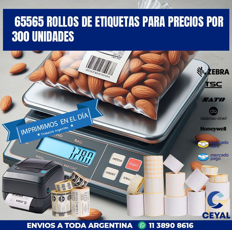 65565 ROLLOS DE ETIQUETAS PARA PRECIOS POR 300 UNIDADES