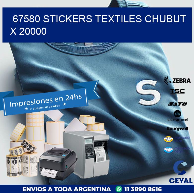 67580 STICKERS TEXTILES CHUBUT X 20000