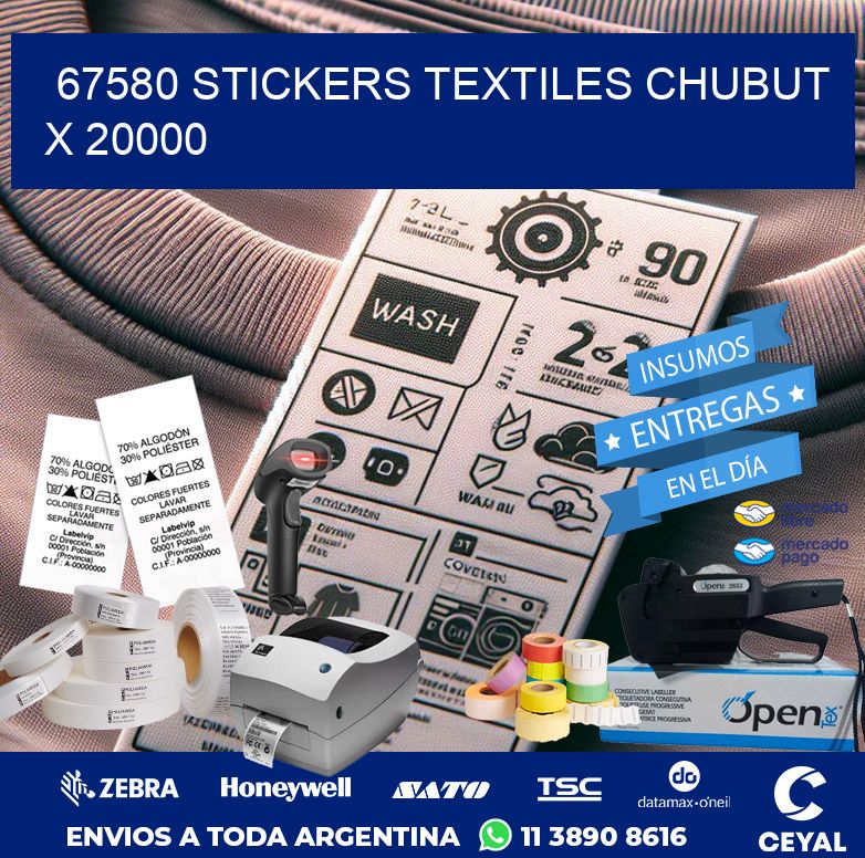 67580 STICKERS TEXTILES CHUBUT X 20000