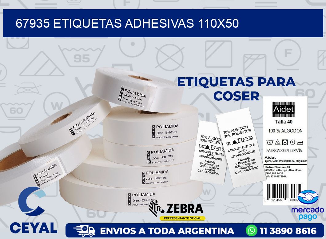 67935 ETIQUETAS ADHESIVAS 110X50