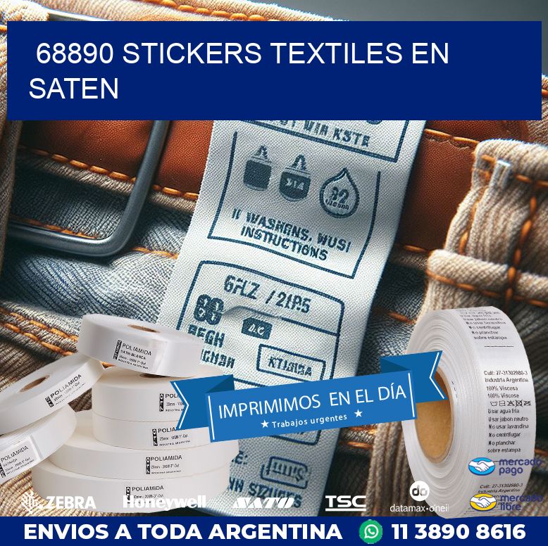 68890 STICKERS TEXTILES EN SATEN
