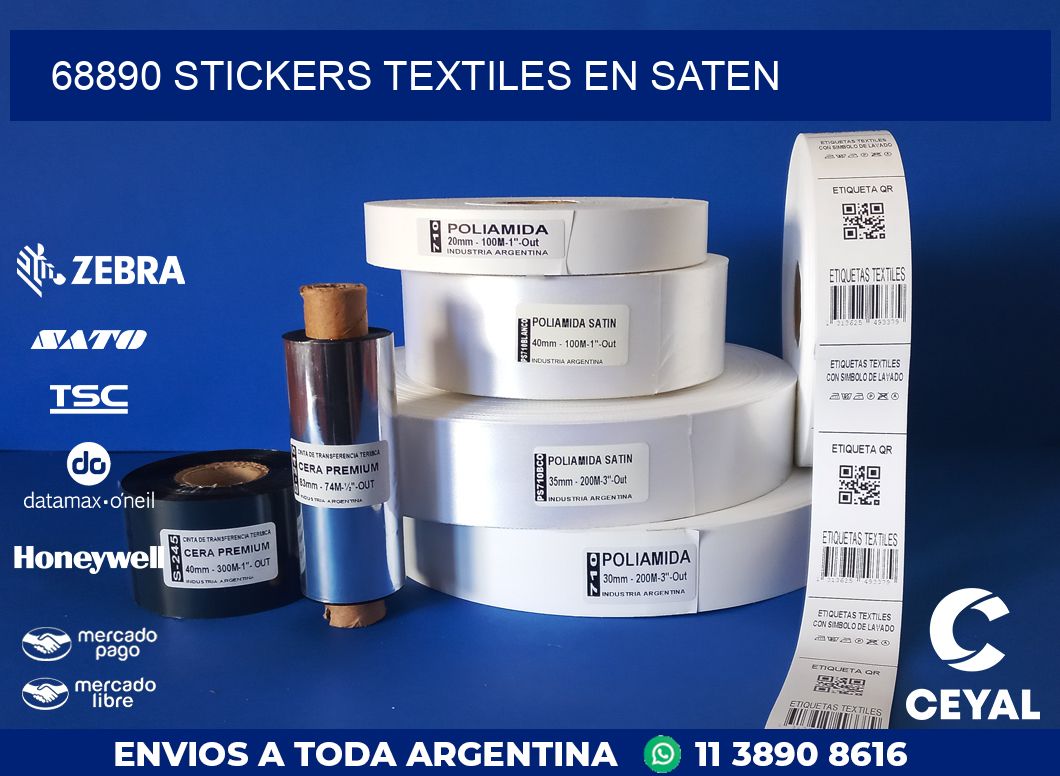 68890 STICKERS TEXTILES EN SATEN