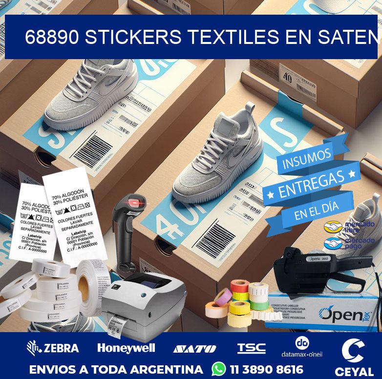 68890 STICKERS TEXTILES EN SATEN